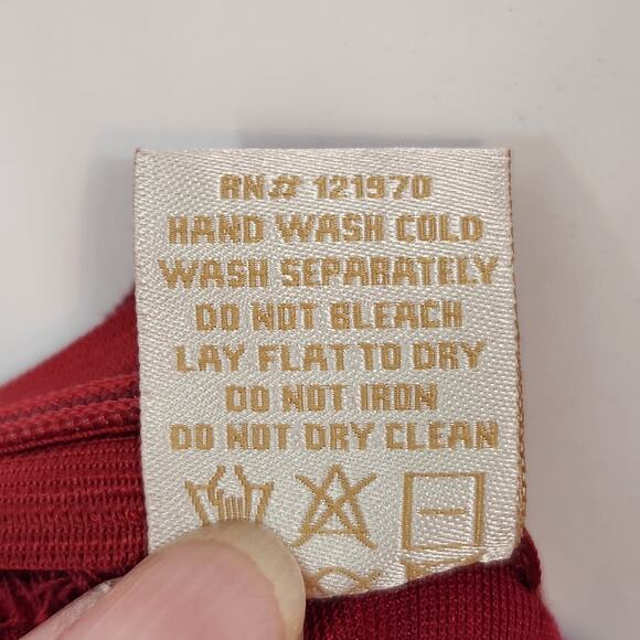 Flying Tomato Red Velvet Flare Leg Ribbed Stripe Velour Disco Pants Women's L - Picture 4 of 7